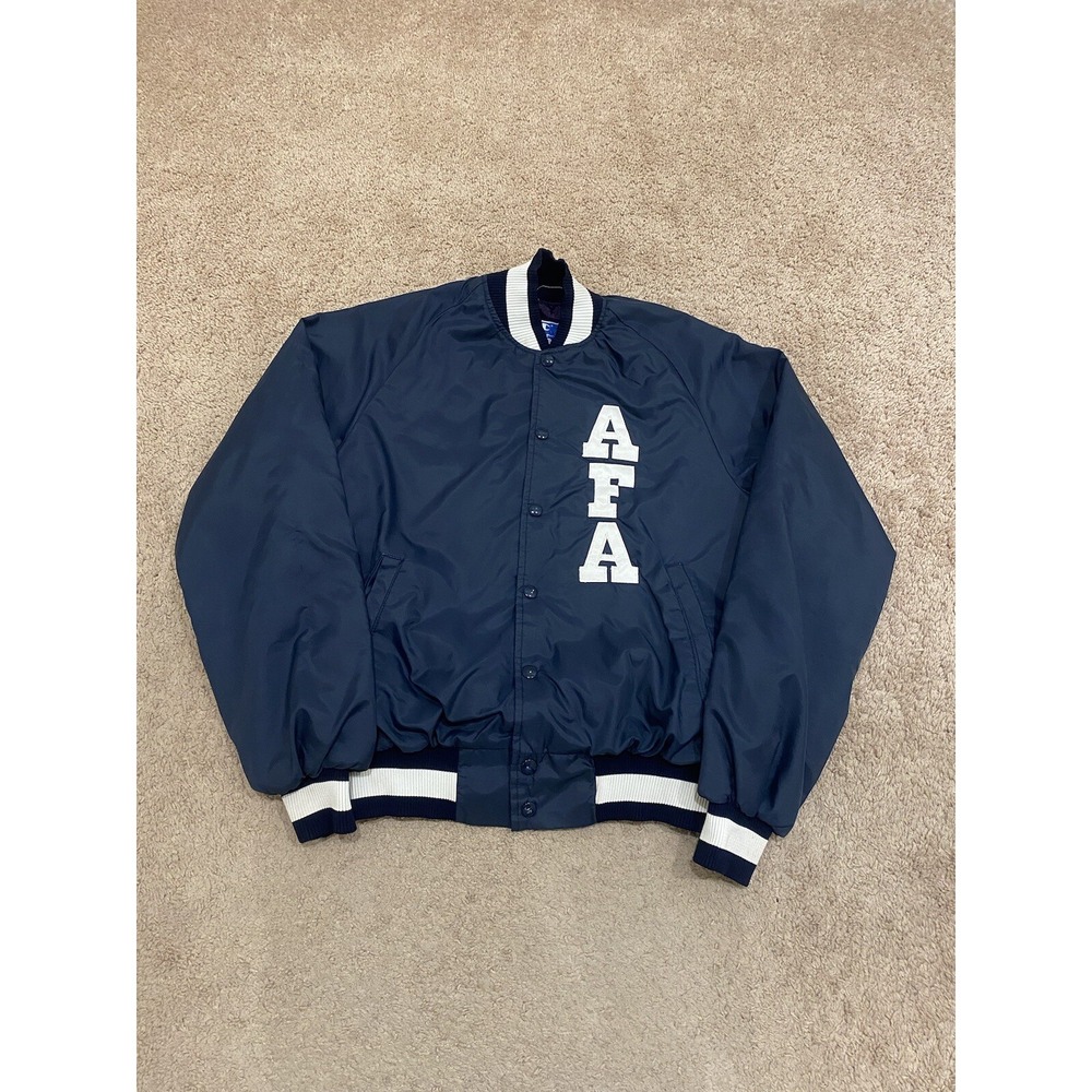 Vintage 80s Champion Air Force Academy Satin Bomber Jacket Size Medium AFA